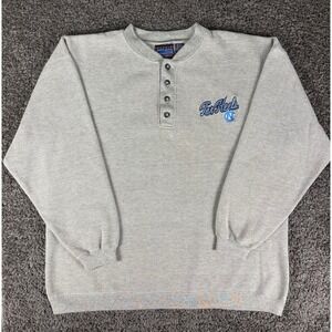 Vintage Crable Sportswear UNC Tar Heels Henley Sweatshirt Gray Mens XL